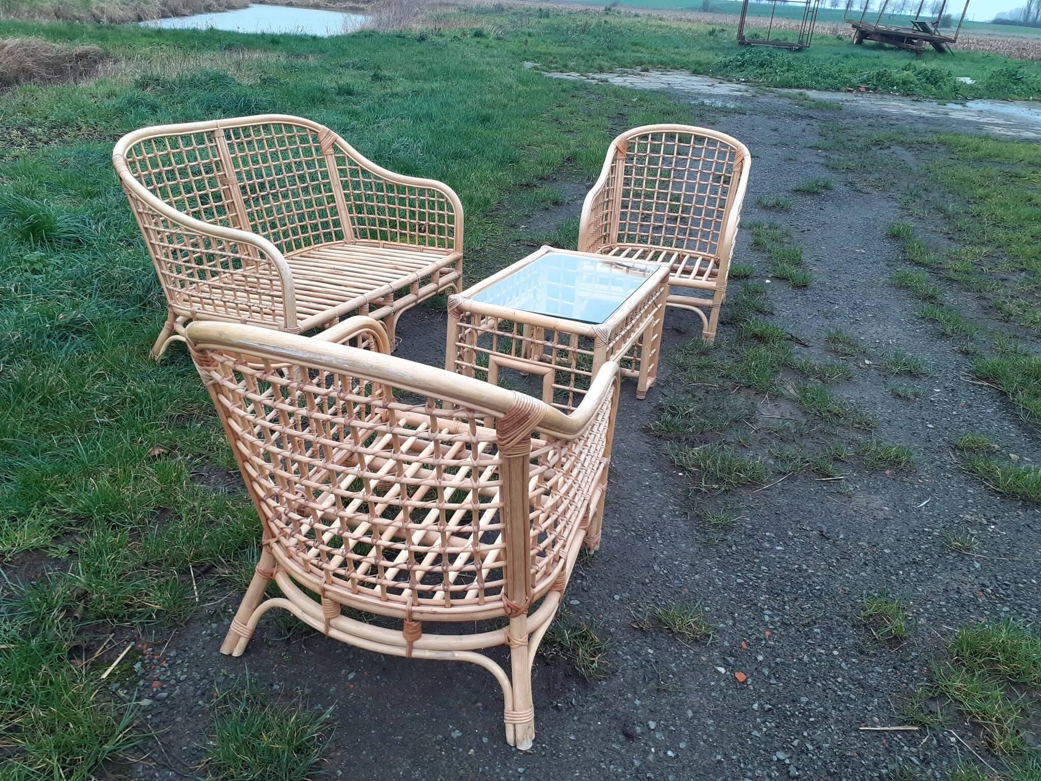 Salon de jardin en rotin