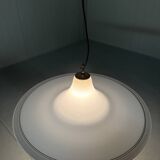 Large white glass hanging lamp by Vistosi, Italy