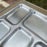Stainless steel tray with compartments canteen refectory - 40 x 30 cm
