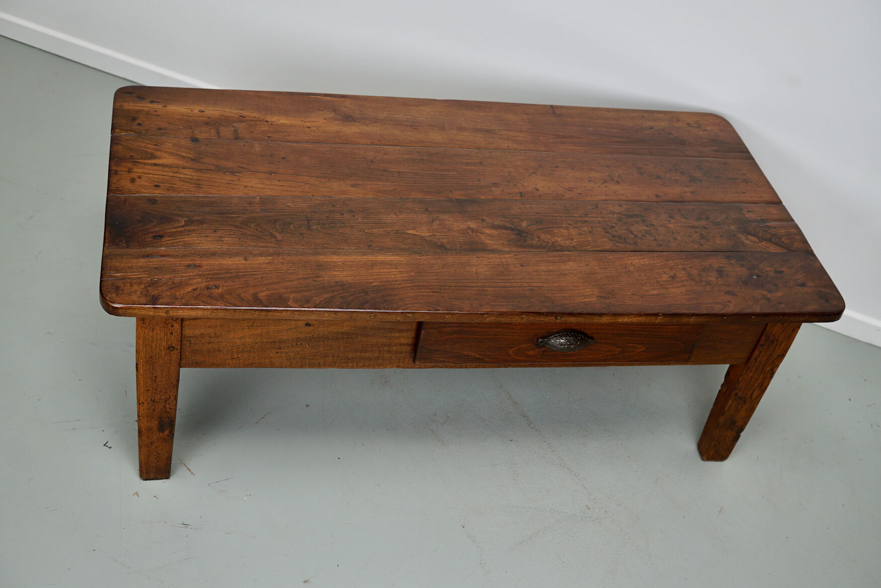 Rustic oak coffee table french 19th century farmhouse
