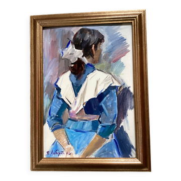 Oil painting on canvas signed dimensions: height -57cm- width -41 cm-