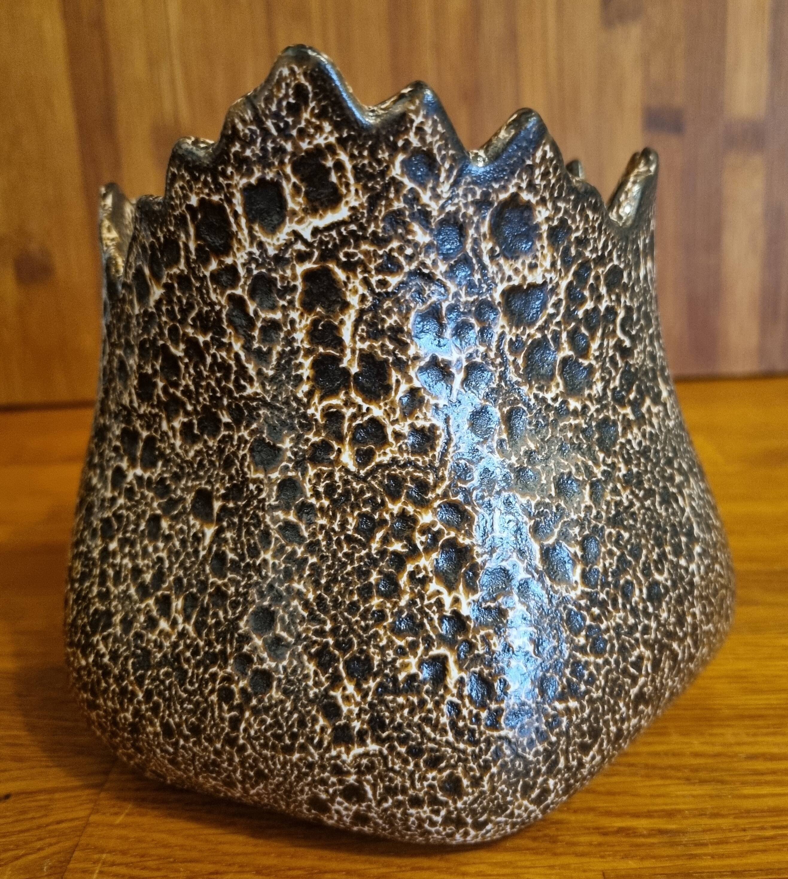 Brown ceramic planter