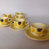 6 Gien "Sun" coffee cups