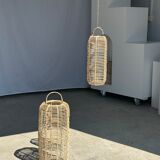 Small lantern-shaped rattan suspension H35 D15