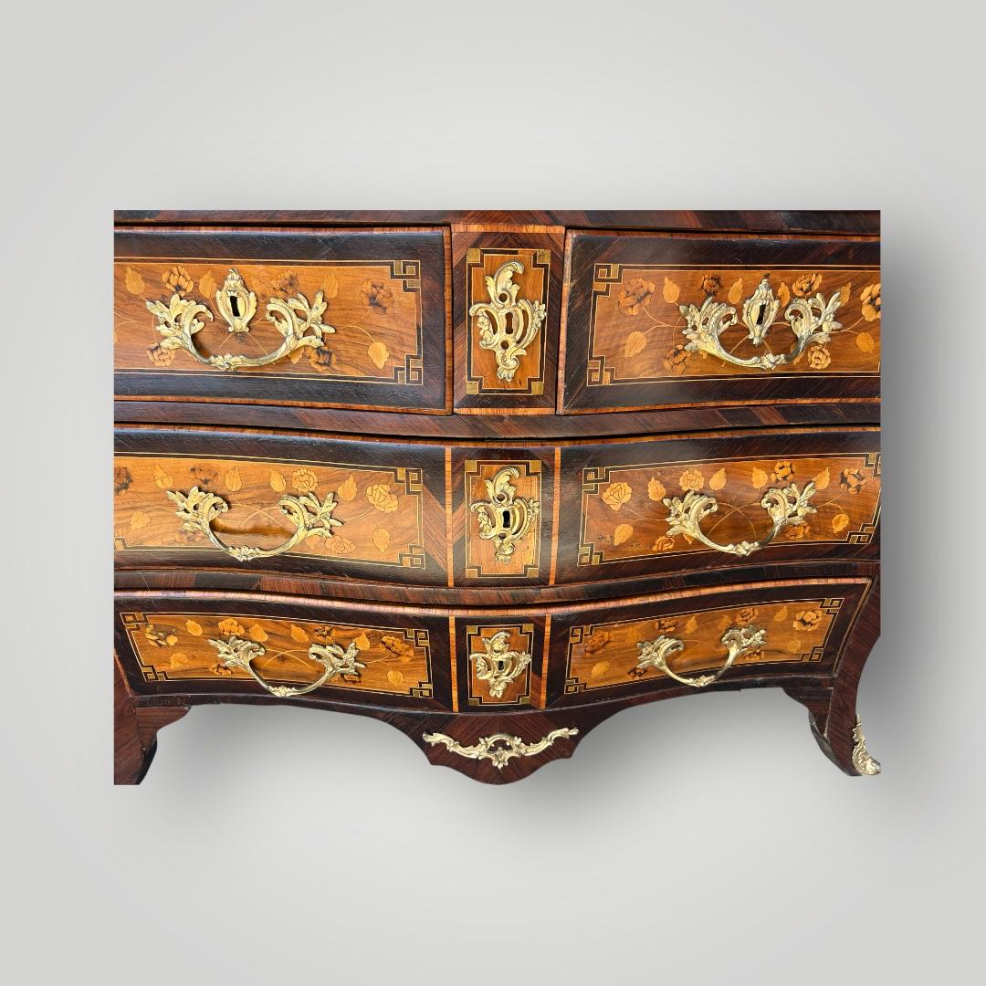 Louis XV period 18th century floral marquetry commode