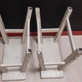 Set of 2 white Chinese stools