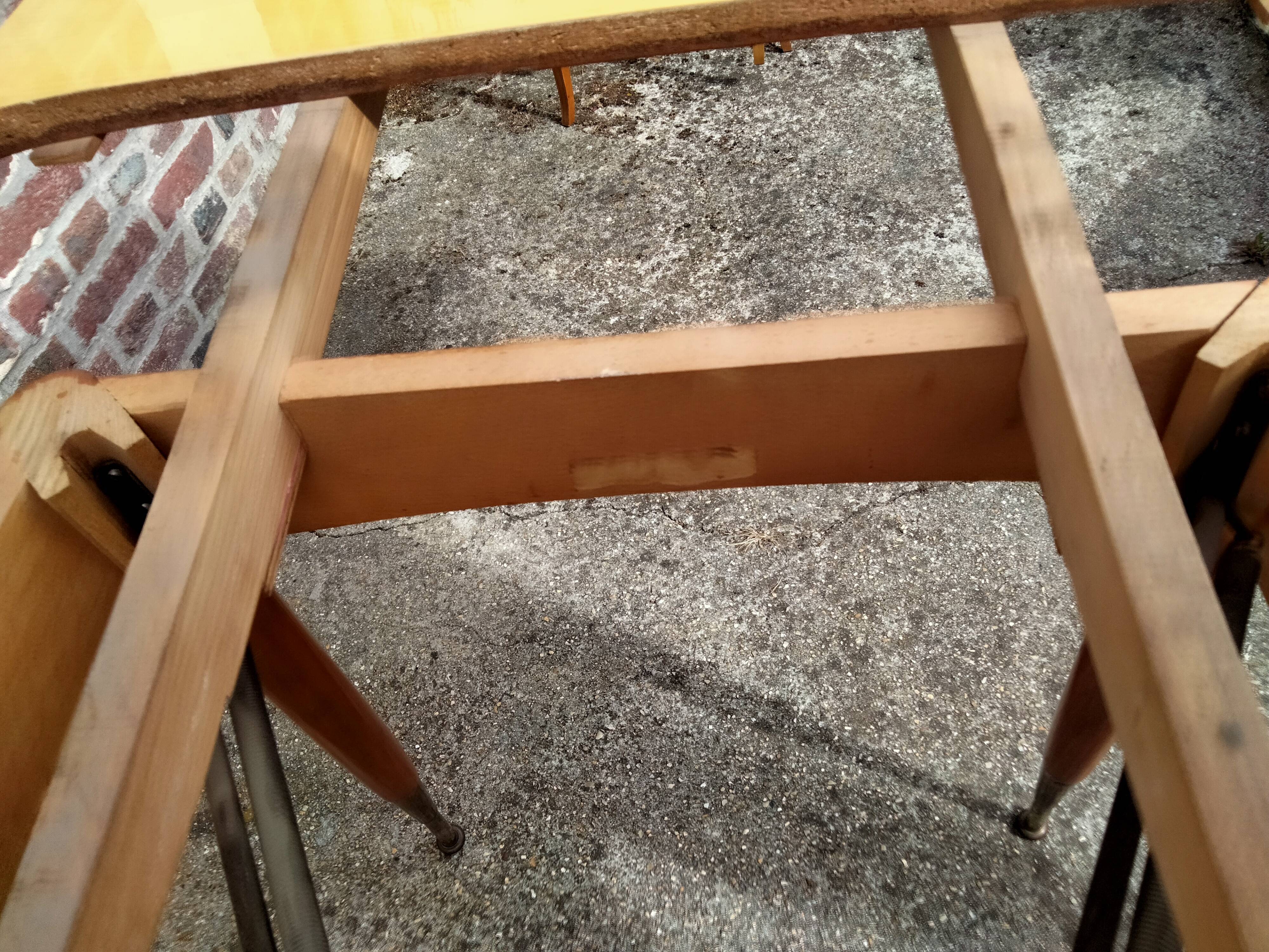 Extendable table with extensions old vintage compass legs design XXeme