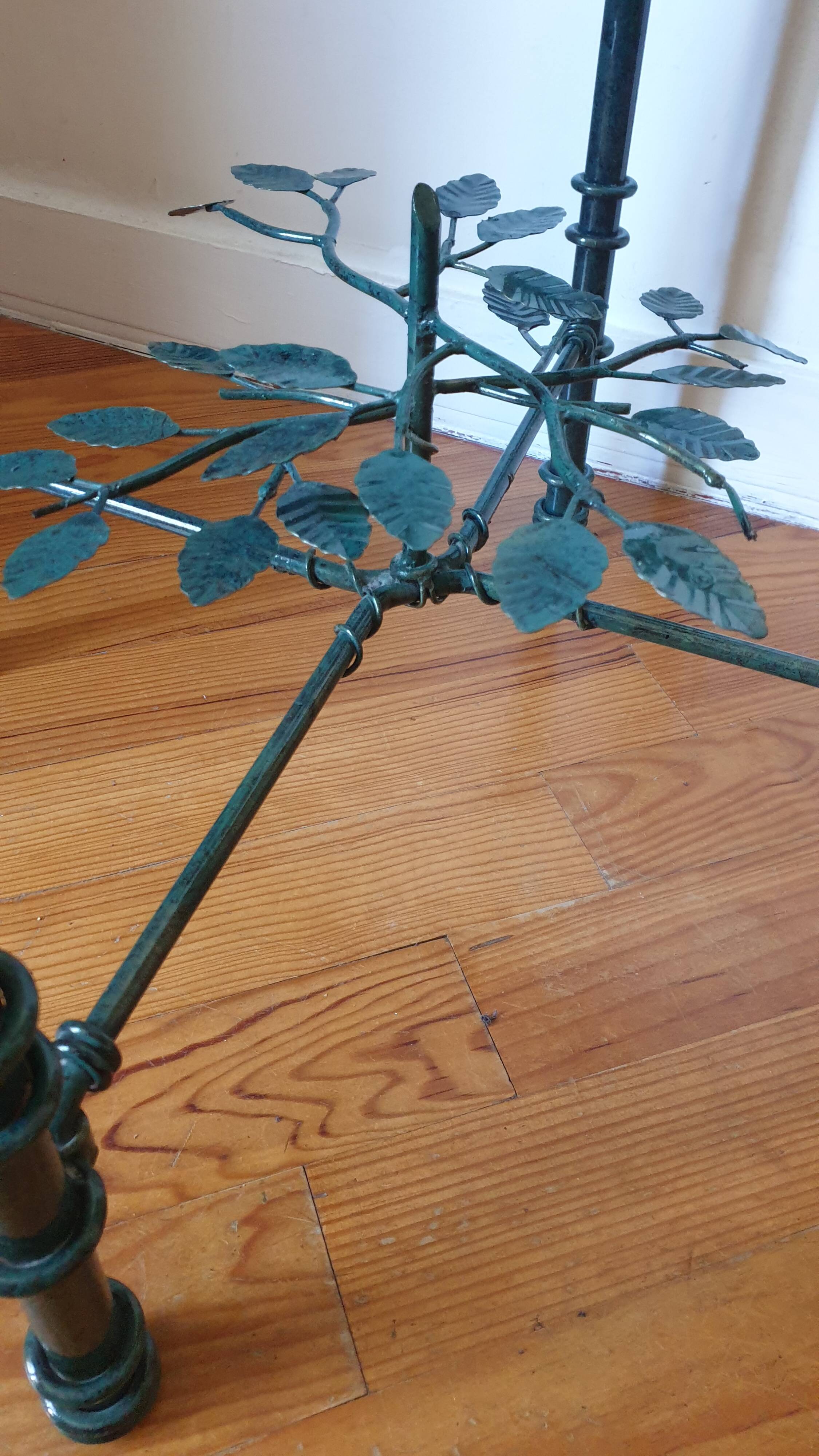 Square metal coffee table and glass top
