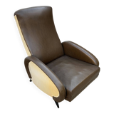 Vintage 50 faux leather reclining lounge chair with footrest