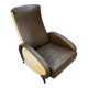 Vintage 50 faux leather reclining lounge chair with footrest