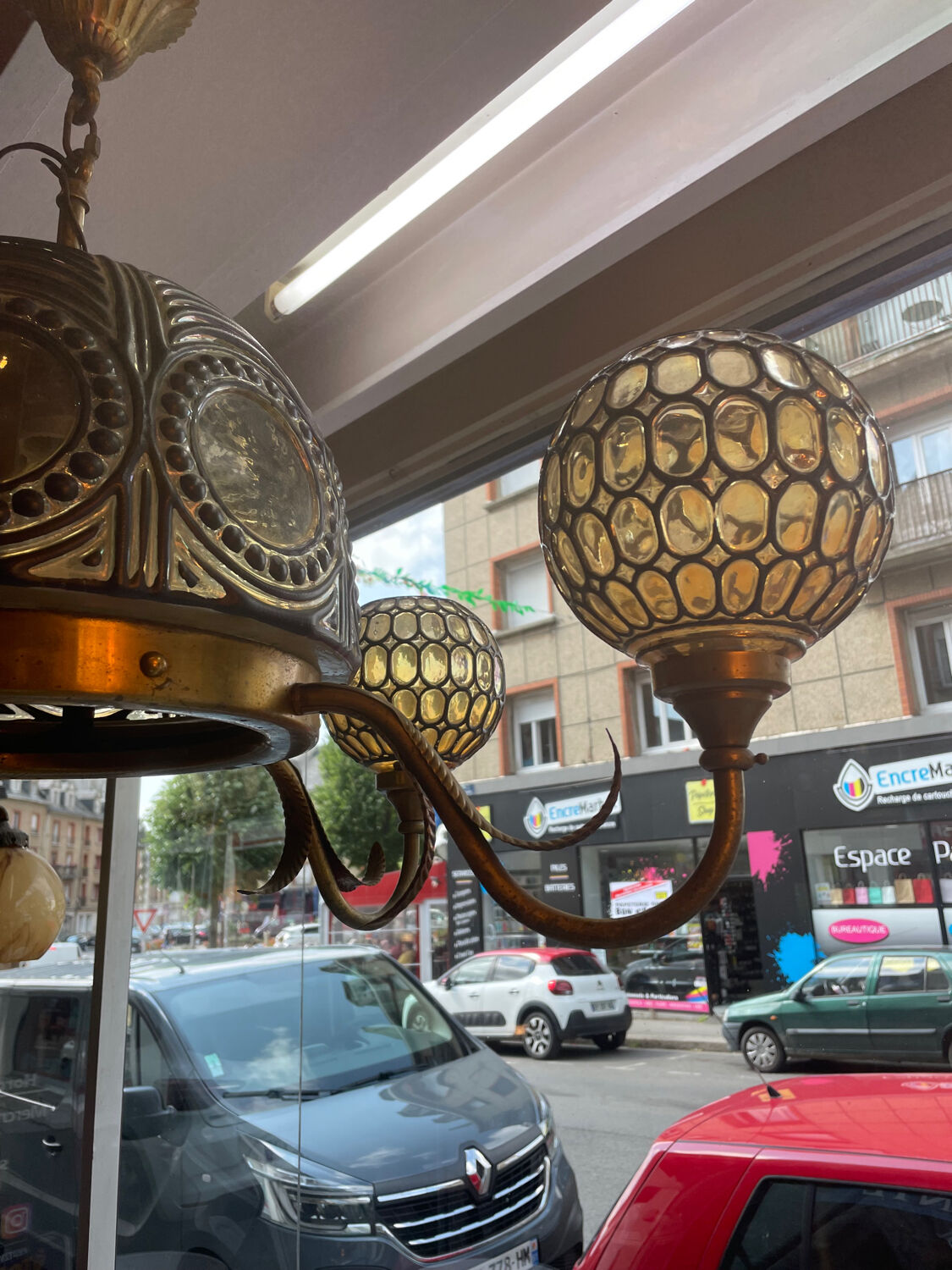 Chandelier 80s mosaic glass