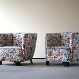 Set of curved Danish club chairs from the mid-century, Viggo Boesen style, 1940s.