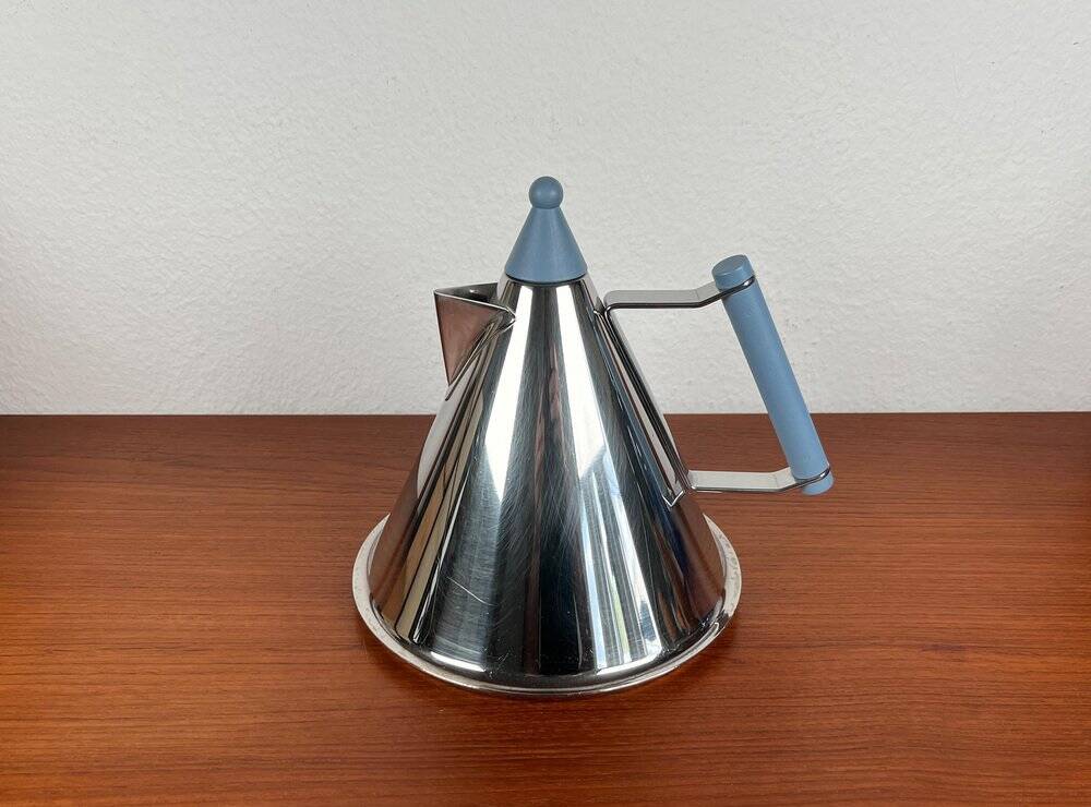 Postmodern German stainless steel kettle by Fissler, 1980s.