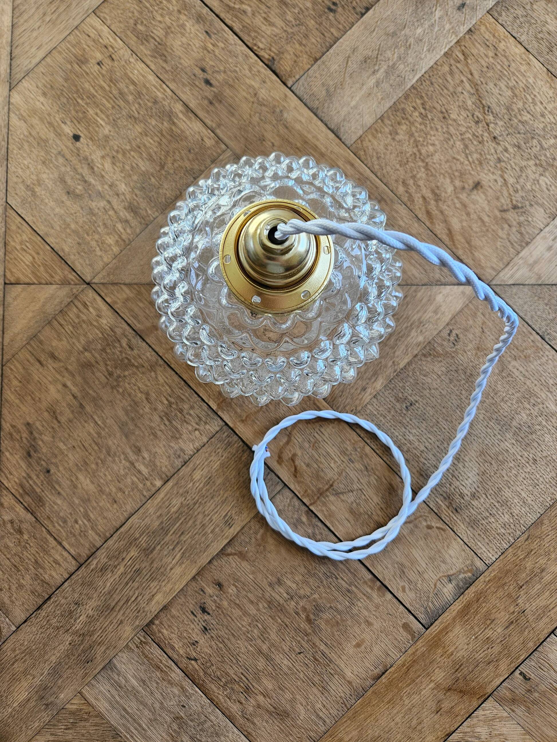 Vintage glass globe pendant light