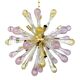 Sputnik Chandelier in Murano Glass with Gold and Pink Air Drops
