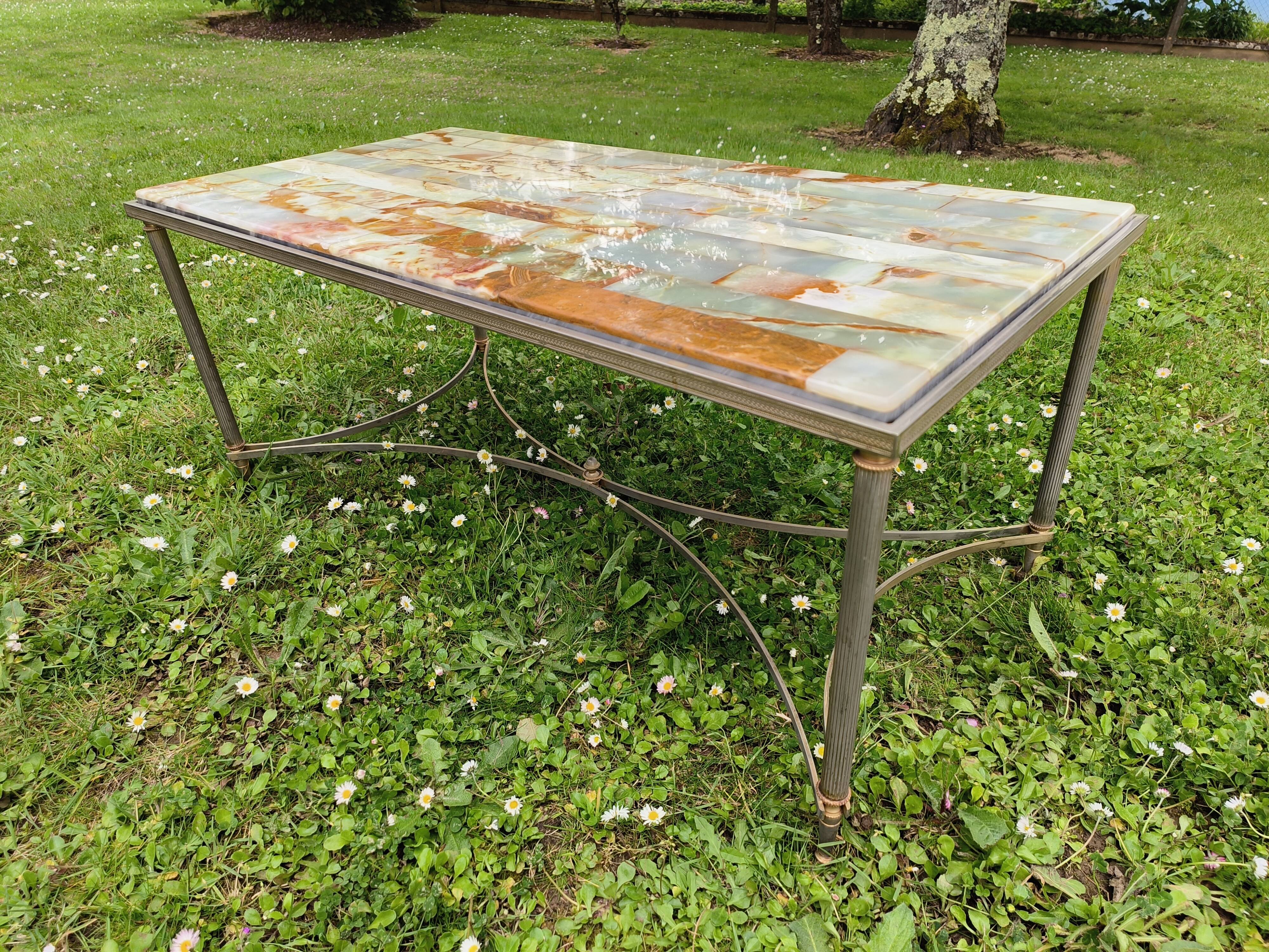 Vintage onyx and marble coffee table