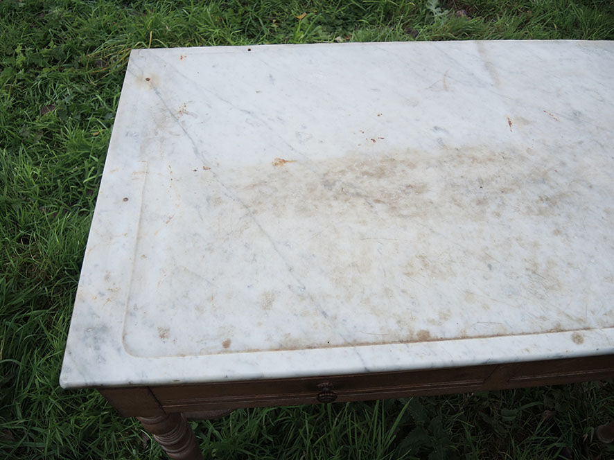 Wooden and marble desk