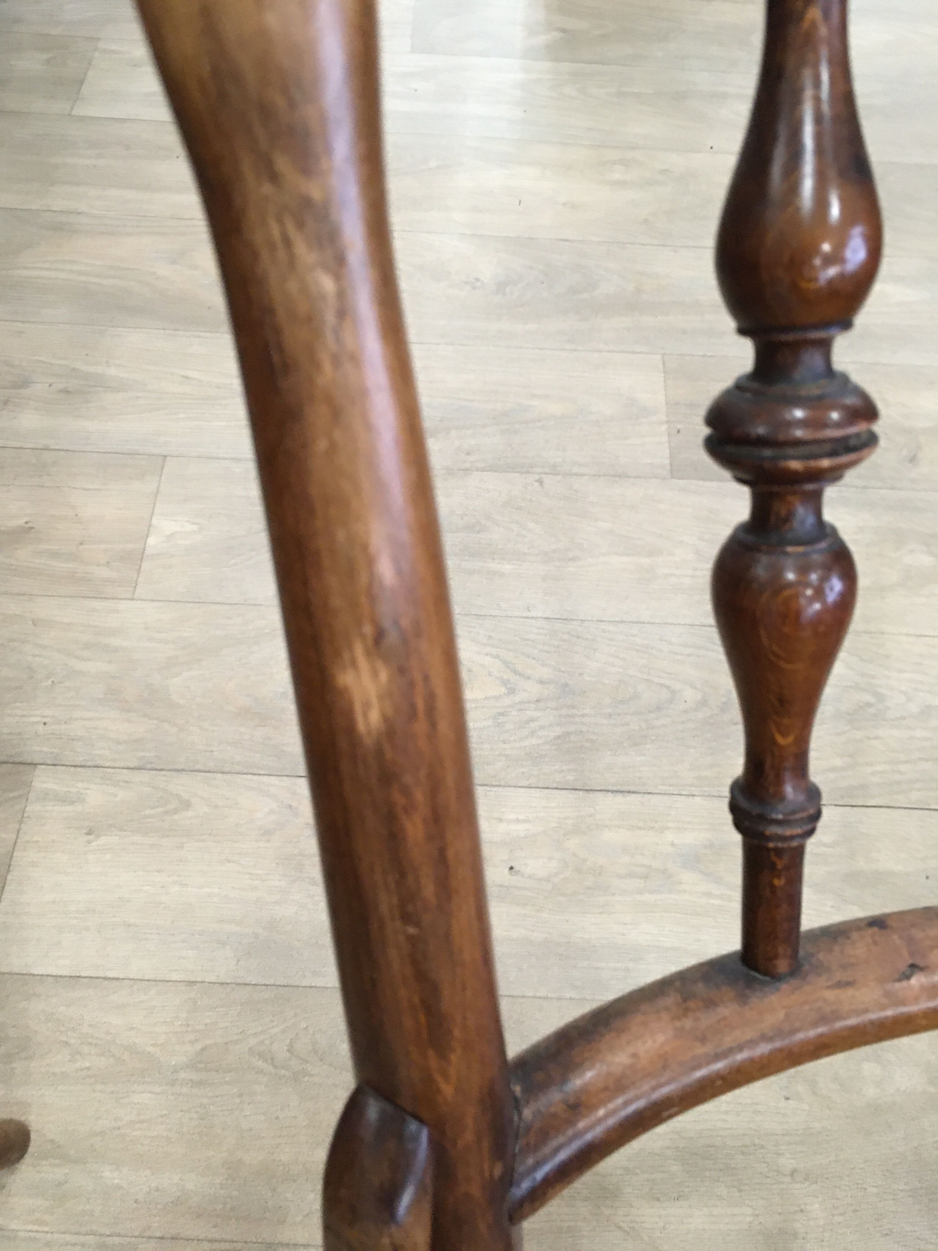 4 old wooden bistro chairs