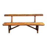 Banc en bois foncé Aranjou années 1980