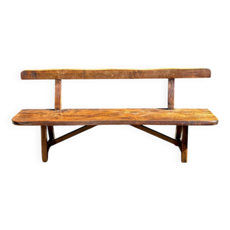 Banc en bois foncé Aranjou années 1980