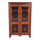 Louis XVI glass-fronted library in rosewood and amaranth veneer.