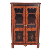 Louis XVI glass-fronted library in rosewood and amaranth veneer.