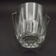 Vintage French Heavy Cut Glass Ice Bucket Silver Metal Carry Handle 4504