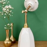 Vintage tulip wall light in white opaline