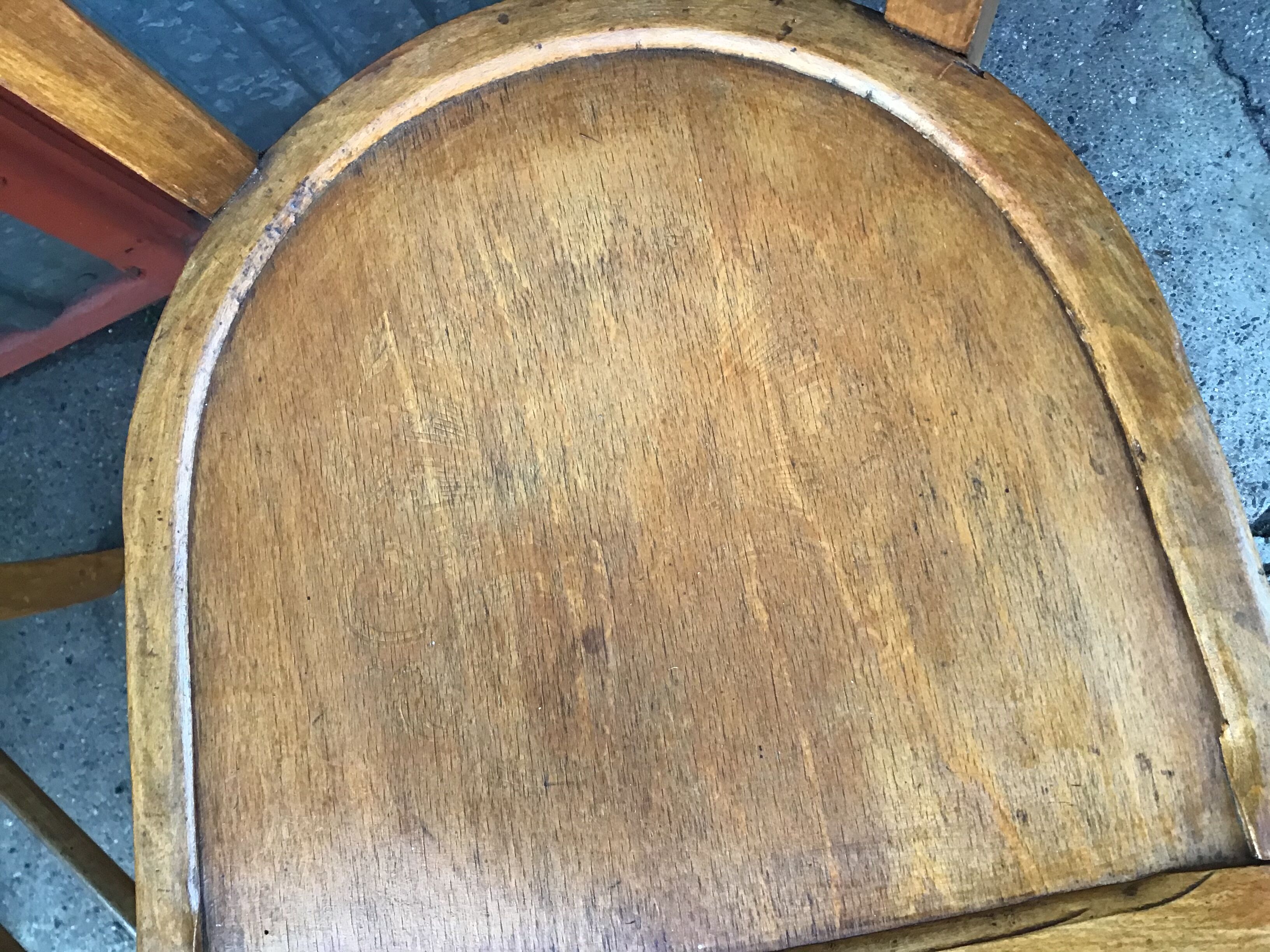 Lot of 2 wooden bistro chairs 1950