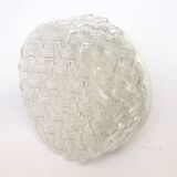 Glass ceiling light with braided pattern