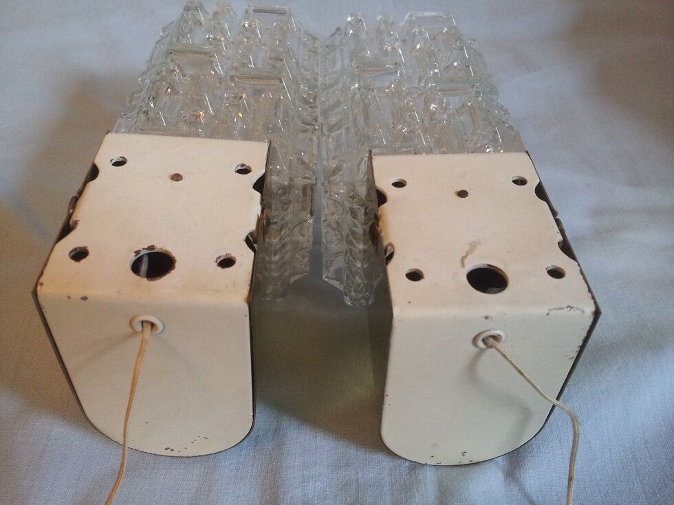 Pair of moulded glass sconces