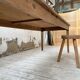 Farmhouse table with spindle legs in oak and pine, 2.5m