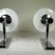 Pair of chrome and glass wall lights from the 1970s.
