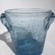 Ice bucket Biot glass blown mouthbug bubbled light blue
