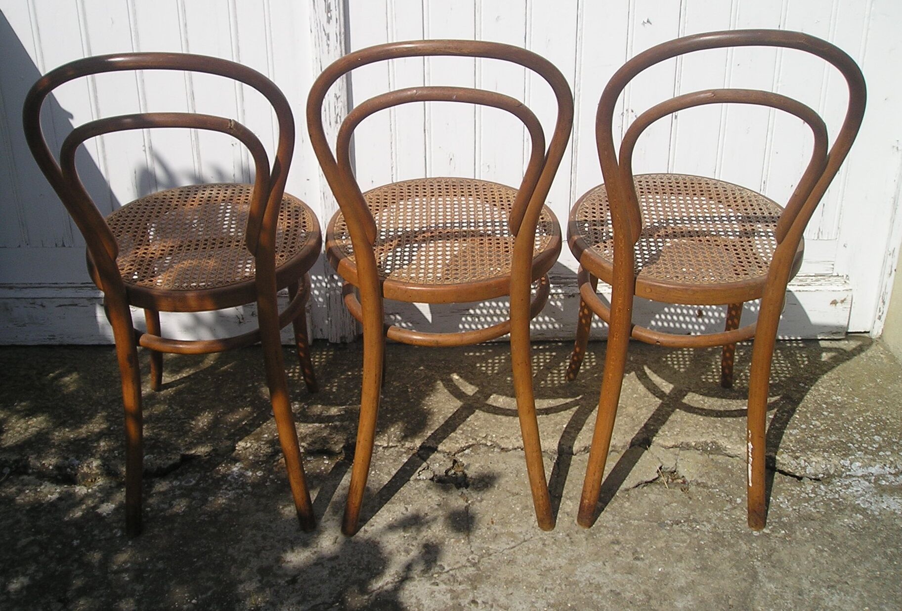 Trio of Thonet chairs late 19th model 14