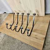 5 black and silver coat hooks from the 60s