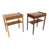 Set of 2 teak and oak bedside tables, Sweden, 1960