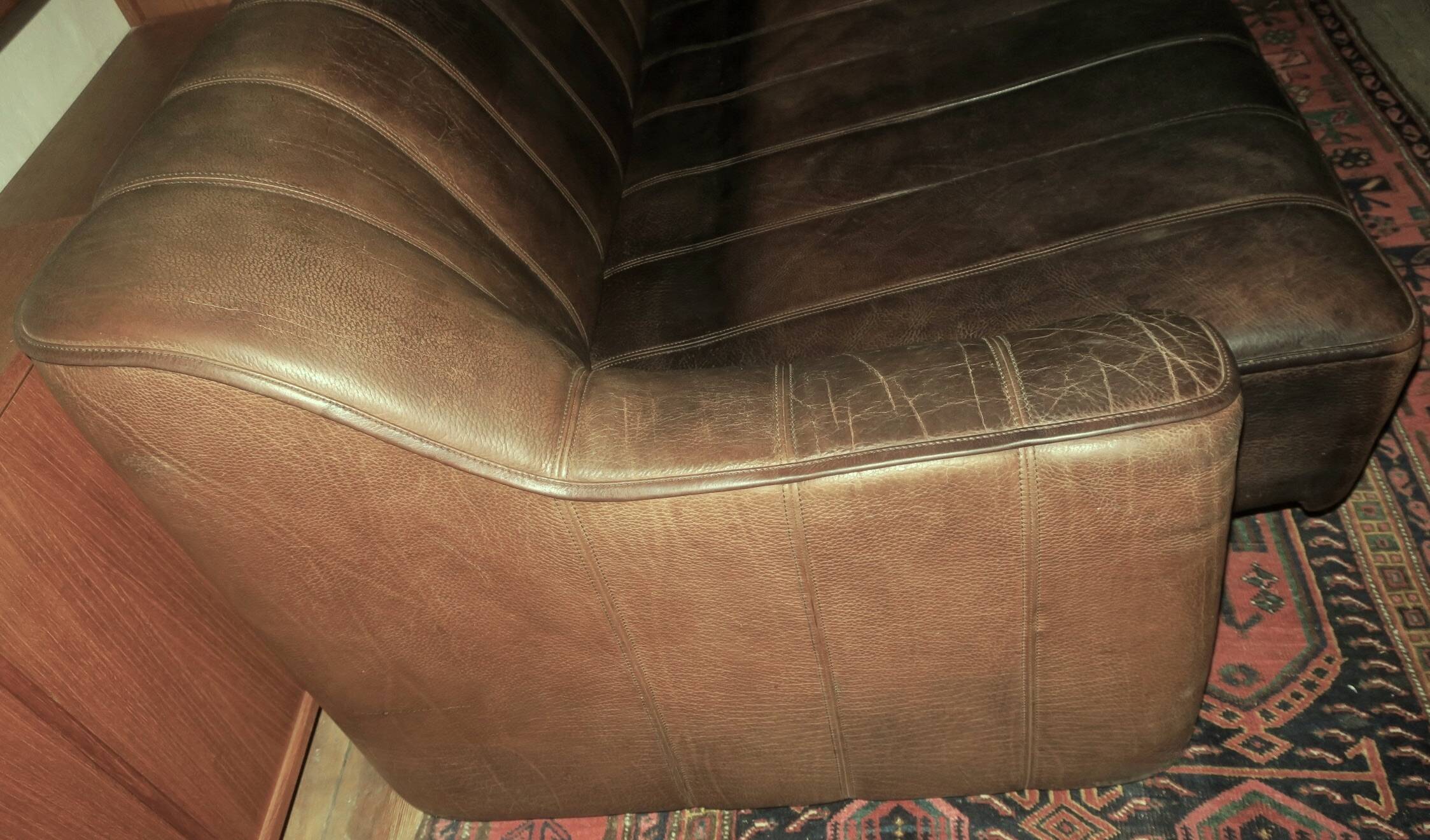 De Sede DS44 buffalo leather 3-seater sofa, Switzerland 1970s