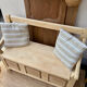 Raw wood bank bench
