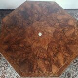 Napoleon III octagonal centre table in marquetry walnut.