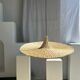 Large suspension, rattan luminaire in hat shape D:80cm