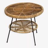 Rattan side table