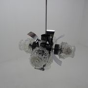 Chrome and glass chandelier, Czechoslovakia, 1960