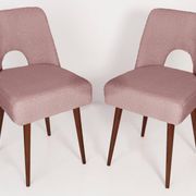 Chaise coquille en bouclé rose, années 1960