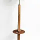 Tripod floor lamp in oak and brass, three lights