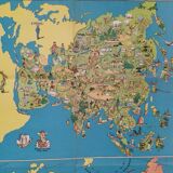 Large school map of asia published in greece