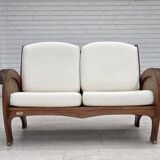 1970s, Danish 2-seater sofa by Klaus Wettergren, cotton fabric, teak wood.