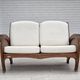 1970s, Danish 2-seater sofa by Klaus Wettergren, cotton fabric, teak wood.