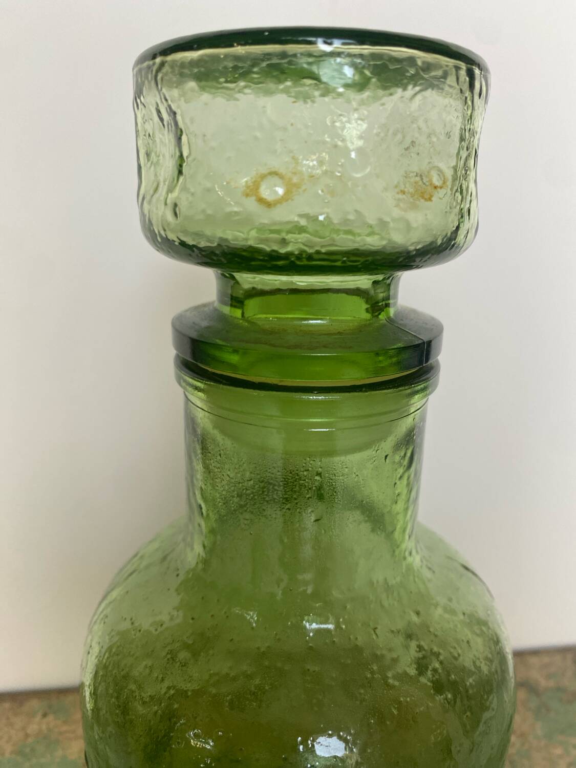 Frosted glass carafe bottle