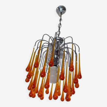 Paolo venini chandelier, murano 70 with large drops